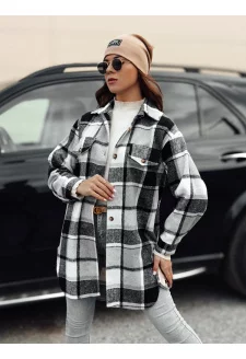 Dámská oversize bunda PLAIDIFY košilová černá Dstreet TY4752