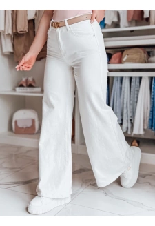 Spodnie damskie wide leg LEGBLISS białe Dstreet UY2676