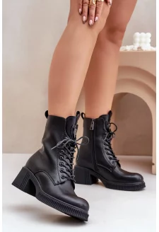 Zateplené Dámské Kotníkové Boty z Přírodní Kůže Vinceza 66671 Černé