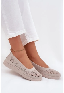 Dámské síťované baleríny ve sportovním stylu Virella – béžové