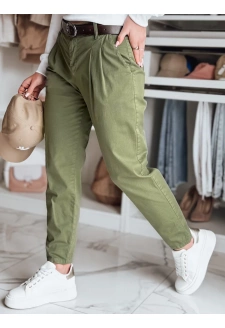 Spodnie damskie chinosy z paskiem MODELA khaki Dstreet UY2572