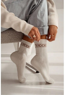 Dámské ponožky polofroté UNIQUE MOON – ecru