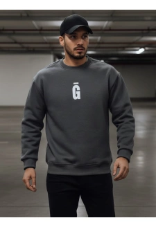 Bluza męska z nadrukiem grafitowa Dstreet BX5921