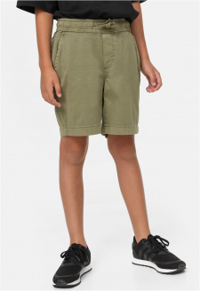 Boys Strech Twill Joggshorts olivové