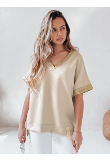 Bluzka damska oversize SHINE LOVE beżowa Dstreet RY2914
