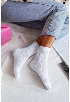 Dámské azurové ponožky – bílé