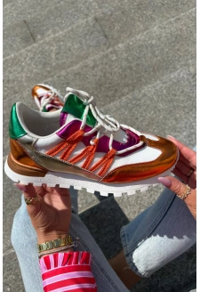 Dámské kožené polobotky sneakers Artiker – multikolor