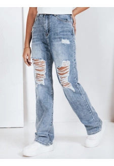 Spodnie jeansowe damskie z dziurami niebieskie Dstreet UY2812