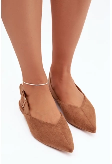 Dámské baleríny s přezkou Tanelia – camel