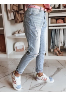 Spodnie damskie jeansowe mom fit DEMILOVE niebieskie Dstreet UY2502