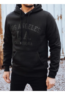 Bluza męska ocieplana z kapturem czarna Dstreet BX5918