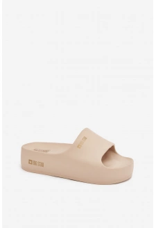 Dámské pantofle na masivní pěnové platformě Big Star – béžové