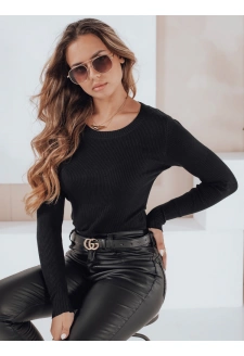 Damski sweter prążkowany NOLVIE czarny Dstreet MY2492