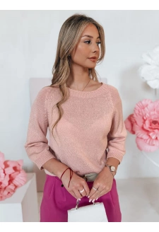 Sweter damski one size oversize SOFTICAN pudrowy róż Dstreet MY2431