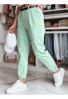 Spodnei damskie chinosy z paskiem RELCIX miętowe Dstreet UY2581