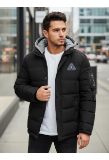 Kurtka męska zimowa z kapturem czarna Dstreet TX5091