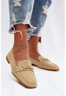 Dámské mokasíny (loafers) s ozdobným prvkem – žluté