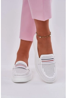 Dámské kožené mokasíny Dovema – bílé