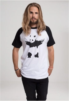 Brandalised - Banksy´s Graffiti Panda Raglan Tee wht/blk