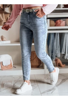 Spodnie damskie jeansowe slim fit z paskiem BOTANIDA niebieskie Dstreet UY2448
