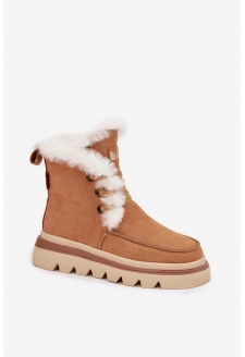 Dámské sněhule z přírodního semiše Lee Cooper – camel