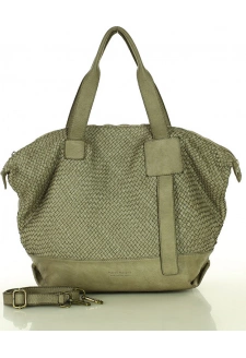 Marco Mazzini Béžová taupe dámská kožená shopper kabelka