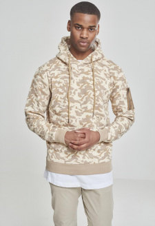 Sweat Camo Bomber Hoody béžová kamufláž