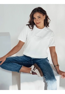 T-shirt damski WOMAN ecru Dstreet RY2555