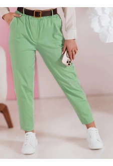 Spodnie damskie casualowe z paskiem SOFELIA jasnozielone Dstreet UY2506