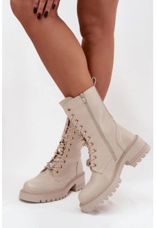 Botki workery dámské s přívěsky – medvídek a srdce, béžové Iravine