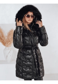 Kurtka zimowa damska CASSERIE pikowana z kapturem czarna Dstreet TY4924