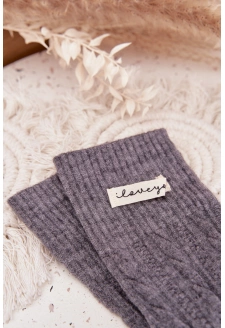 Teplé dámské ponožky s vlnou – tmavě šedé