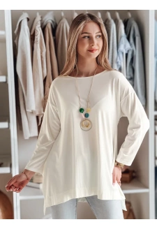 Bluzka damska masełko oversize z wisiorkiem COMFILA ecru Dstreet RY2787