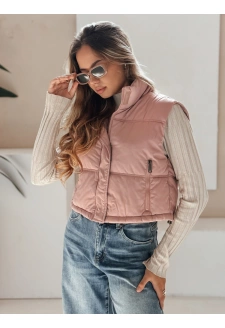 Kamizelka damska pikowana różowa Dstreet TY5199