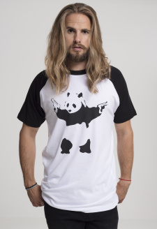 Brandalised - Banksy´s Graffiti Panda Raglan Tee wht/blk