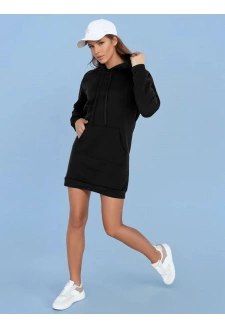 Bluza damska długa z kapturem oversize TIMMY czarna Dstreet EY2558