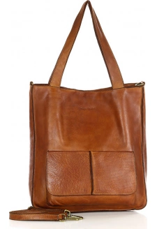 MARCO MAZZINI Camel dámská kožená shopper kabelka