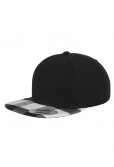 Zaškrtnutý Flanell Peak Snapback blk/wht