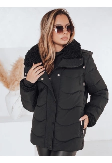 Kurtka damska zimowa WARMMISS pikowana z kapturem czarna Dstreet TY4921