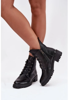 Dámské kotníkové boty Vinceza na klinek – černé