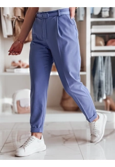 Eleganckie spodnie damskie plisowane z paskiem PLISSO błękitne Dstreet UY2517