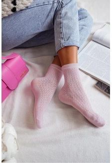 Dámské azurové ponožky – růžové