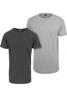 Shaped Long Tee 2-Pack cha/gry