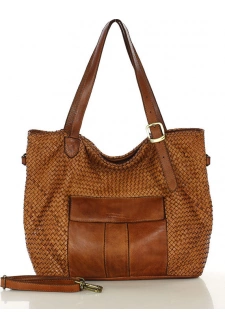 MARCO MAZZINI Velká camel tkaná kabelka