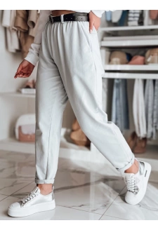 Spodnie damskie chinosy z paskiem TAILANDI jasnoszare Dstreet UY2553