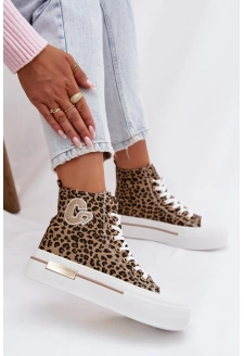 Dámské tenisky na platformě se vzorem panterky Meloria