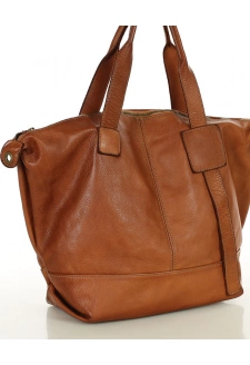 MARCO MAZZINI Camel dámská prostorná kožená shopper kabelka