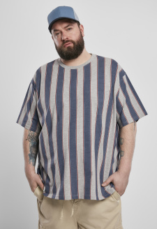 Potištěné oversized tučné pruhované tričko vintageblue