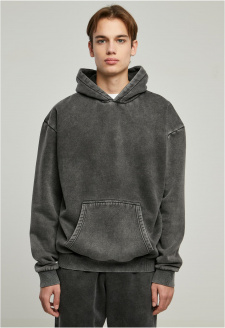 Stone Washed Hoody černá