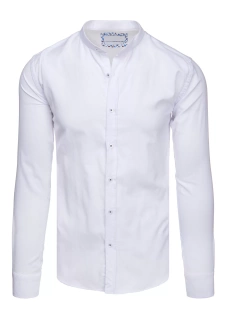 Pánská neformální košile se stojáčkem bílá Dstreet DX2608